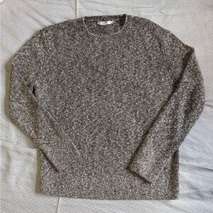 M.M. Lefleur White Black Marbled Crew Neck Sweater Large
